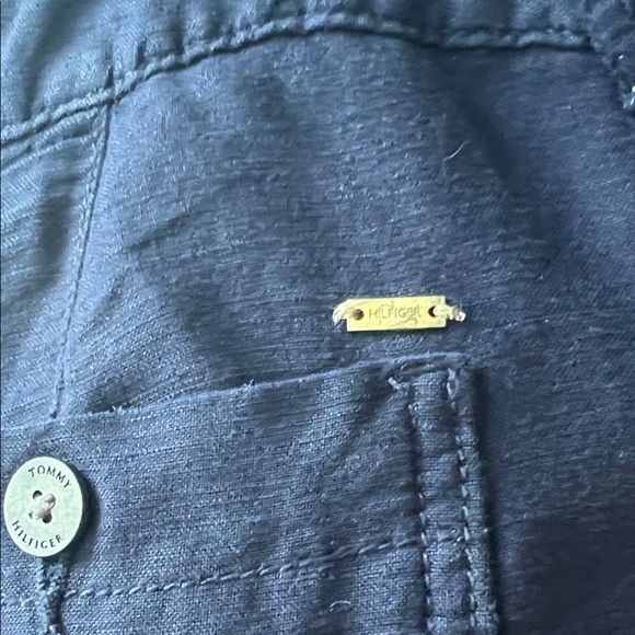 Tommy Hilfiger Navy Blue Wide Leg Linen Trouser Pants Size 16 EUC - Picture 7 of 7